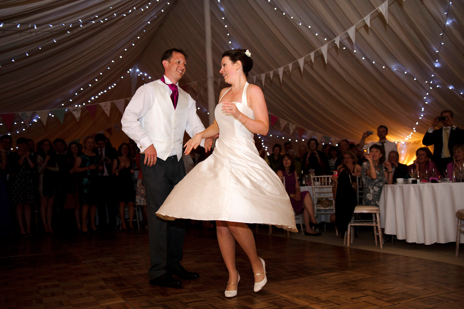 Bride and Groom jiving for their wedding's first dance